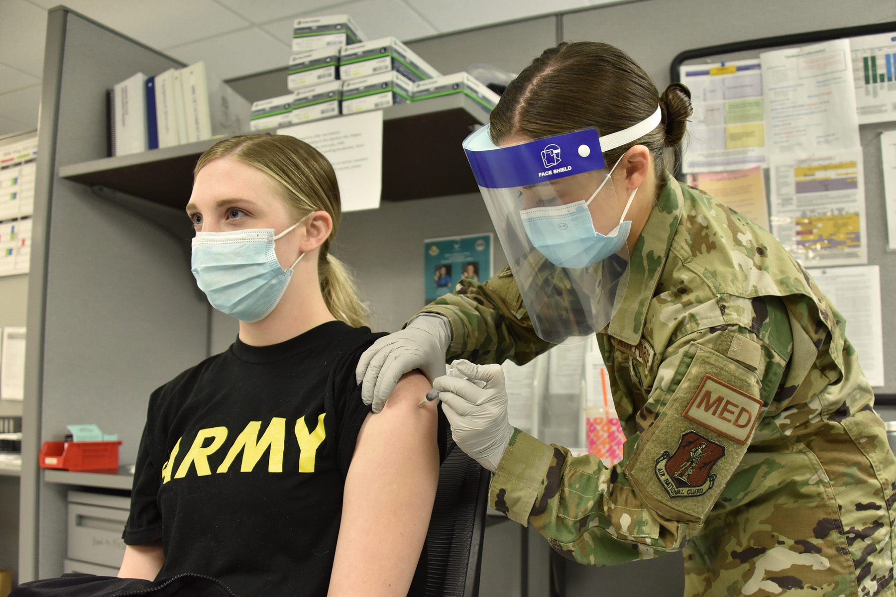 184th Medical Group administers COVID-19 shots to Kansas Soldiers